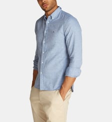 Chemise slim coton et lin Tommy Hilfiger