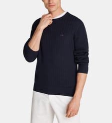Pull droit coton à chevrons Tommy Hilfiger
