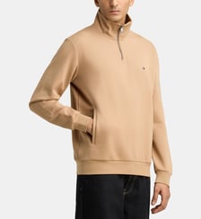 Sweat droit col camionneur coton mélangé Tommy Hilfiger