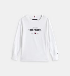 T-shirt droit coton manches longues signature Tommy Hilfiger