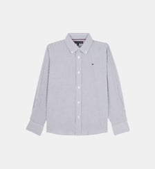 Chemise droite coton stretch à rayures Tommy Hilfiger