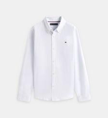 Chemise droite coton stretch à rayures Tommy Hilfiger
