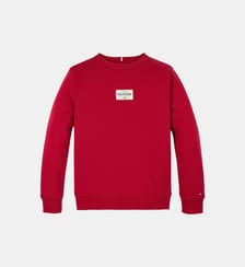 Sweat droit signature en coton mélangé Tommy Hilfiger