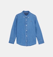 Chemise droite coton chambray Tommy Hilfiger