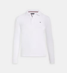 Polo droit coton manches longues Tommy Hilfiger