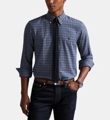 Chemise droite motif tartan coton mélangé Polo Ralph Lauren
