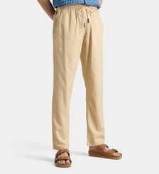 Pantalon droit en lin et coton Oas