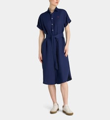 Robe chemise mi longue manches courtes lin Polo Ralph Lauren
