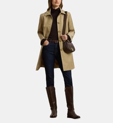 Parka droite à capuche en coton mélangé Lauren Ralph Lauren