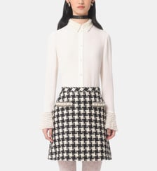 Chemise droite en soie détails volants Valentino Garavani
