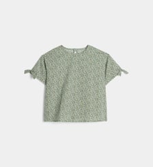 Blouse ample à manches courtes fleurie en coton IL GUFO