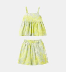 Ensemble top et short imprimé floral en coton IL GUFO