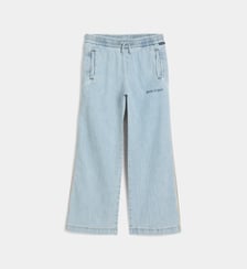 Pantalon chambray large rayure en coton Palm Angels