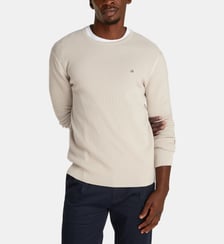 Pull droit coton mélangé gaufré Calvin Klein