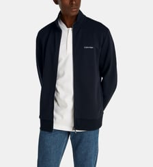 Sweat droit zippé coton mélangé col montant Calvin Klein