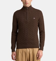 Pull camionneur droit en maille câble de coton Gant