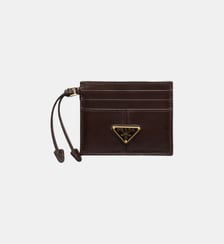 Porte-cartes en cuir signature Prada