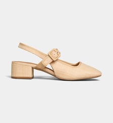 Ballerines slingback à talons Valentine en raphia Galeries Lafayette