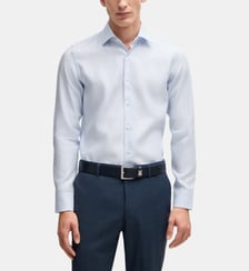 Chemise slim en laine mélangée BOSS