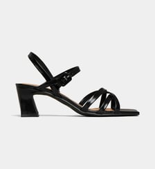 Sandales petits talons Victoire en cuir Galeries Lafayette