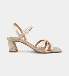 Sandales petits talons Victoire en cuir Galeries Lafayette