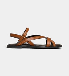Sandales plates Valeriane en cuir lisse Galeries Lafayette