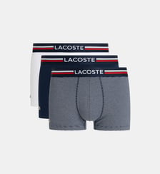Lot de 3 boxers tricolores en coton stretch Lacoste