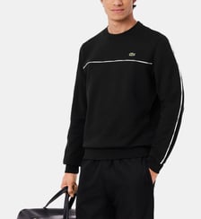 Sweat droit signature en coton  Lacoste