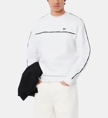Sweat droit signature en coton  Lacoste