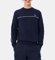 Sweat droit signature en coton  Lacoste