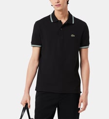 Polo droit rayures en coton piqué L12.12 Lacoste