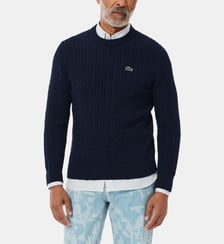 Pull droit en maille câble Lacoste
