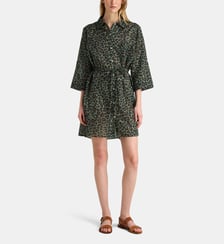 Robe chemise Ora léopard coton bio Galeries Lafayette