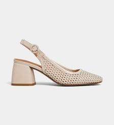 Escarpins slingback Sofia cuir tressé ajouré Galeries Lafayette