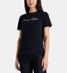 T-shirt droit signature coton Tommy Hilfiger