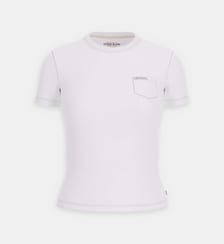 T-shirt ajusté signature en coton Guess Jeans