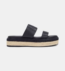 Espadrilles compensées en cuir signature Calvin Klein