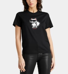 T-shirt droit Ikon Sketch Choupette coton organique  Karl Lagerfeld