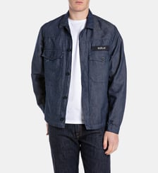 Veste droite en coton et lin Replay