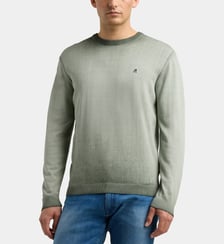 Pull logo fine maille en coton délavée Replay