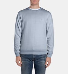 Pull logo fine maille en coton délavée Replay