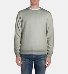 Pull logo fine maille en coton délavée Replay