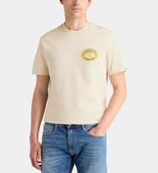 T-shirt droit à imprimé Paradise Island en coton Replay