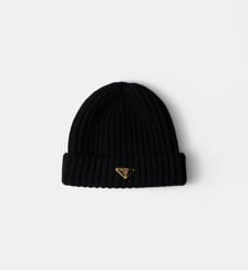 Bonnet en laine signature Prada