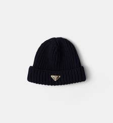 Bonnet en laine signature Prada