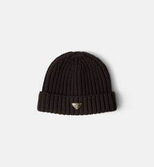 Bonnet en laine signature Prada