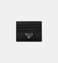 Porte-cartes en cuir signature Prada