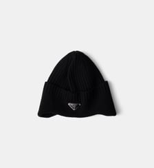Bonnet en laine signature Prada