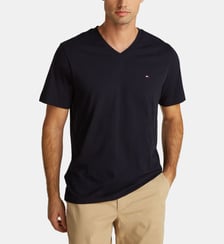 T-shirt droit coton col V Tommy Hilfiger