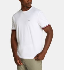T-shirt droit coton détails rayés Tommy Hilfiger